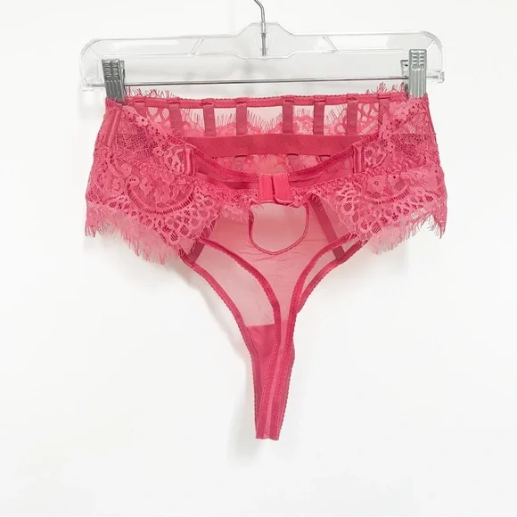 ASOS Hot Pink Lace Corset Lingerie Set - Picture 12 of 16